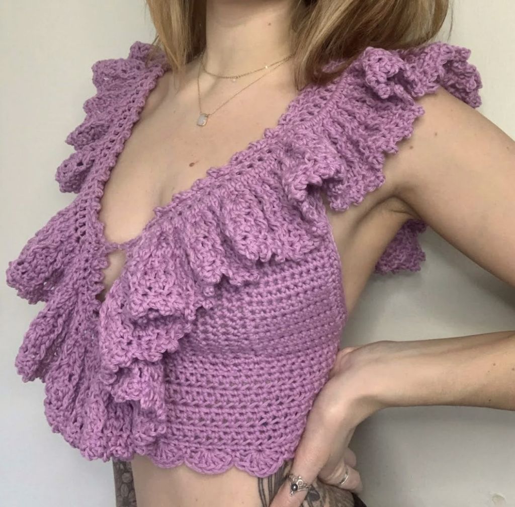 Crochet Pattern Roundup of 10 Crochet Crop Tops for Springtime done by Emily of Crochet Aweigh for Cre8tion Crochet.